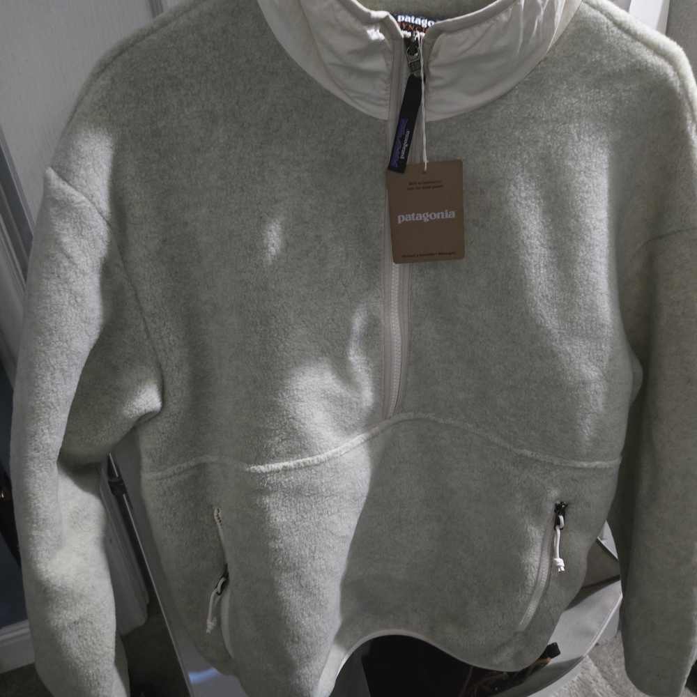 Patagonia  Synchilla Marsupial Light Gray Oatmeal Fleece Pullover M